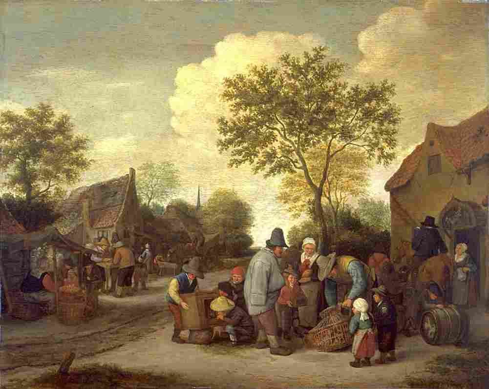 dusart village scene Art A4 Photo Print
