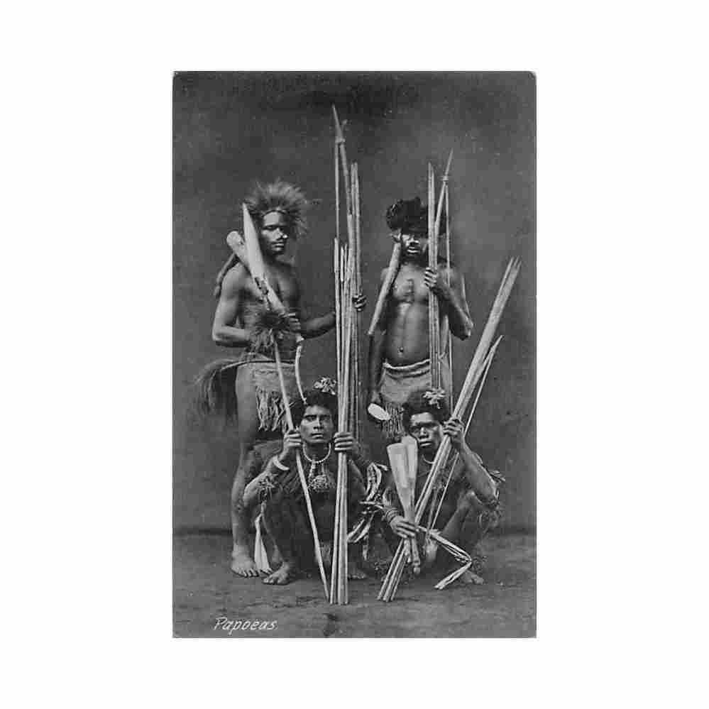 dutch new guinea papuan warriors g kolff co Vintage A4 Photo Print