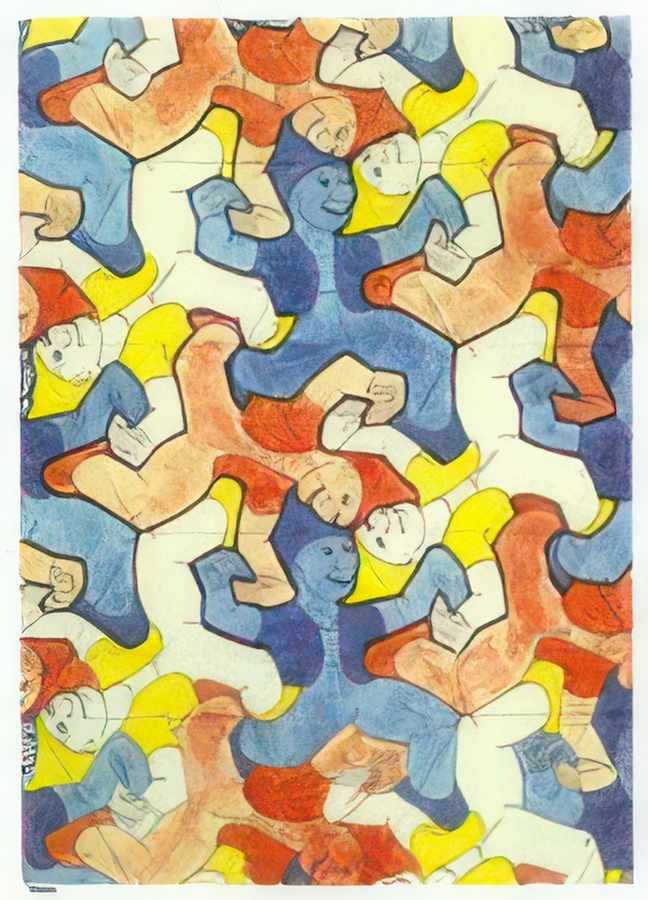 dwarves mc escher A4 Photo Print