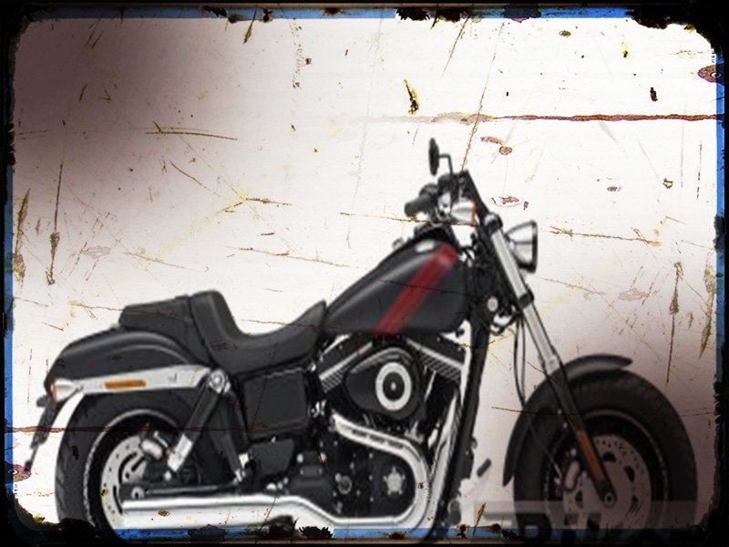 dyna fat bob 1 A4 Photo Print Motorbike Vintage Aged