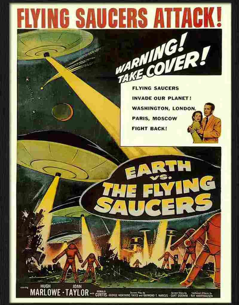 earth vs flying saucers sci fi movie poster 1956 Advert A4 Photo Print