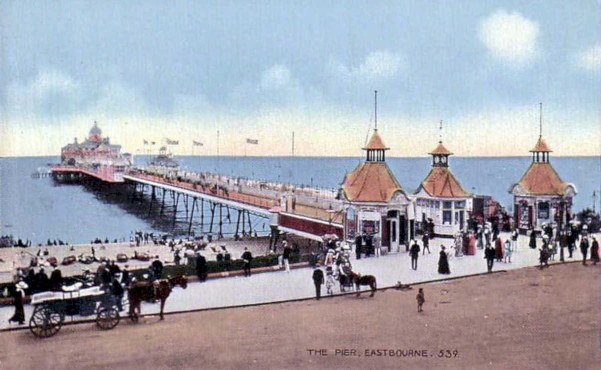 eastbourne pier 339Vintage 1880s 1900s A4 Photo Print