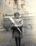 easter girl bunny Vintage world war A4 Photo Print