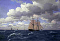 eck A Brig Under Sail in Fair Weather Art A4 Photo Print