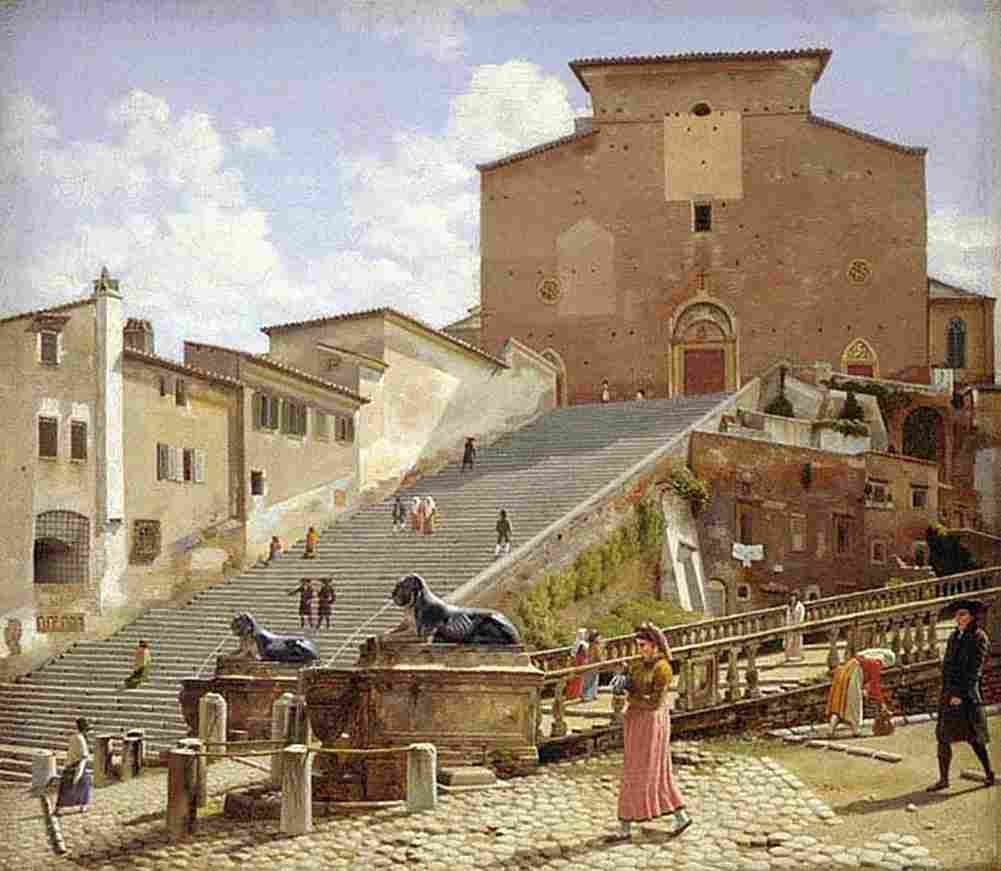 eck Marble Staircase to S Maria in Rome Art A4 Photo Print