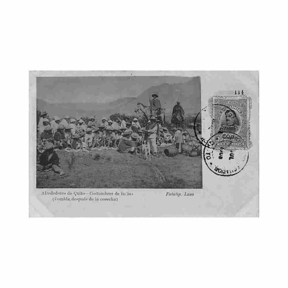 ecuador alrededores de quito costumbres de indios comida despues de la cosecha ed laso Vintage A4 Photo Print