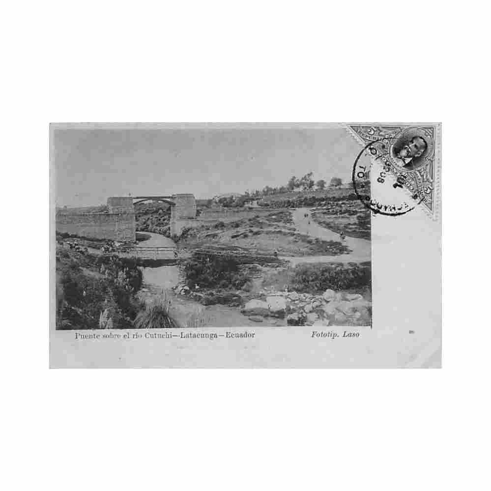 ecuador latacunga puente sobre el rio cutuchi ed laso Vintage A4 Photo Print