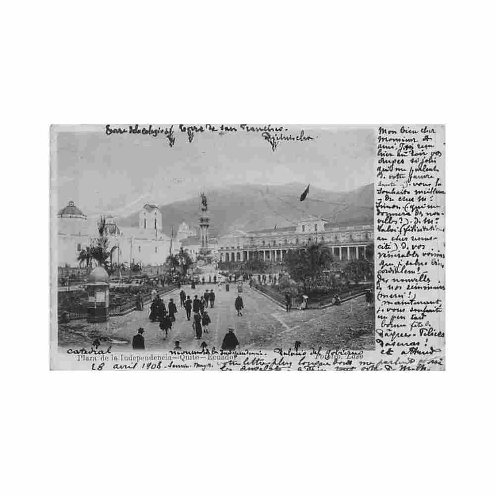 ecuador quito plaza de la independencia ed laso Vintage A4 Photo Print