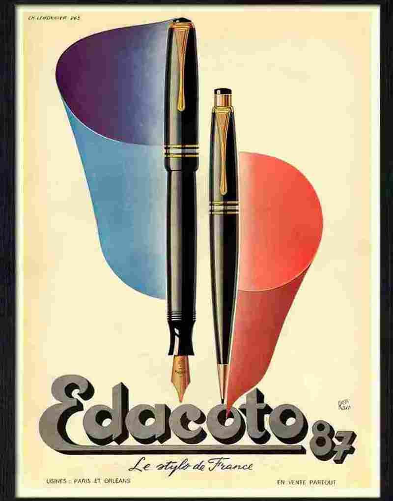 edacoto art deco pen advert Advert A4 Photo Print