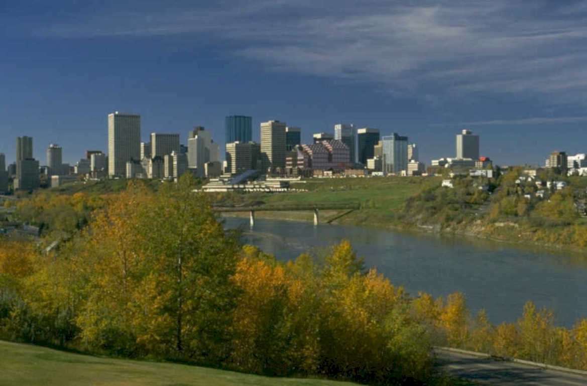 edmonton autumn skyline 1980s 1990s A4 Photo Print
