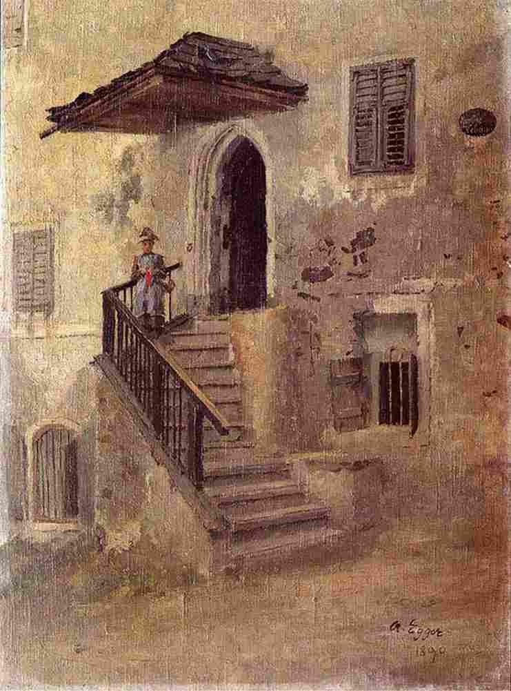egg On the Stairs Art A4 Photo Print