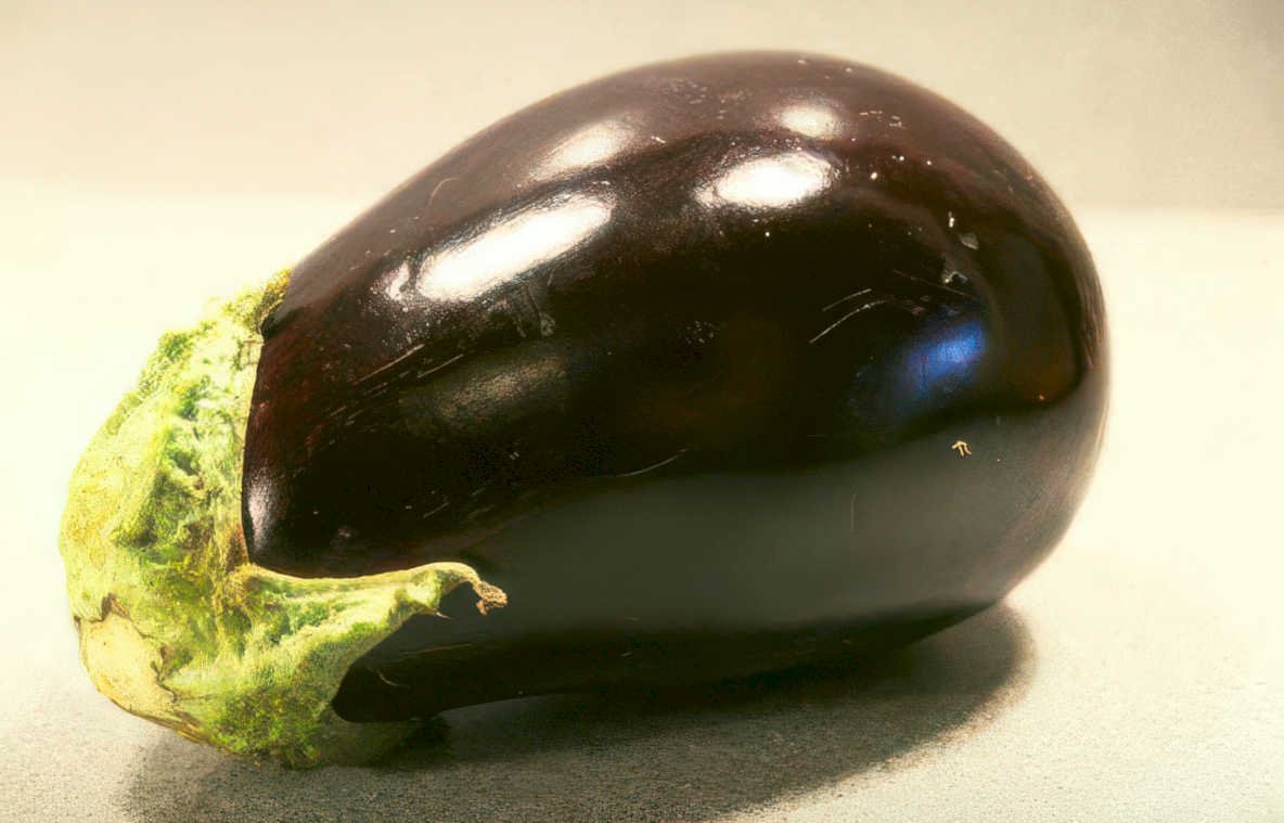 eggplant purple oval Vintage A4 Photo Print