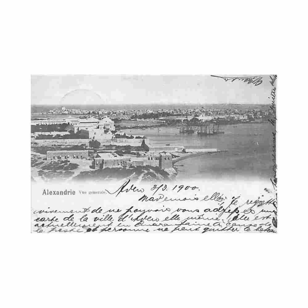 egypt alexandria general view Vintage A4 Photo Print