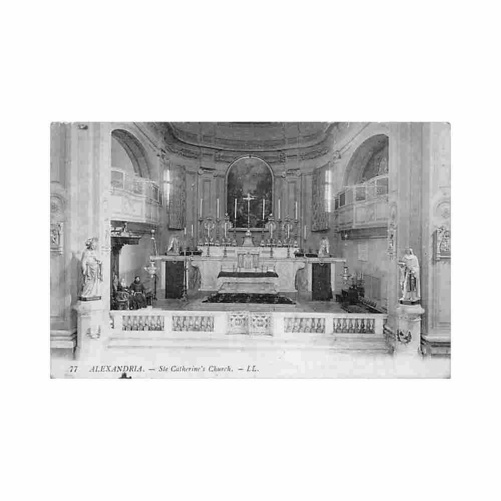 egypt alexandria inside st catherine s church levy ll 77 Vintage A4 Photo Print
