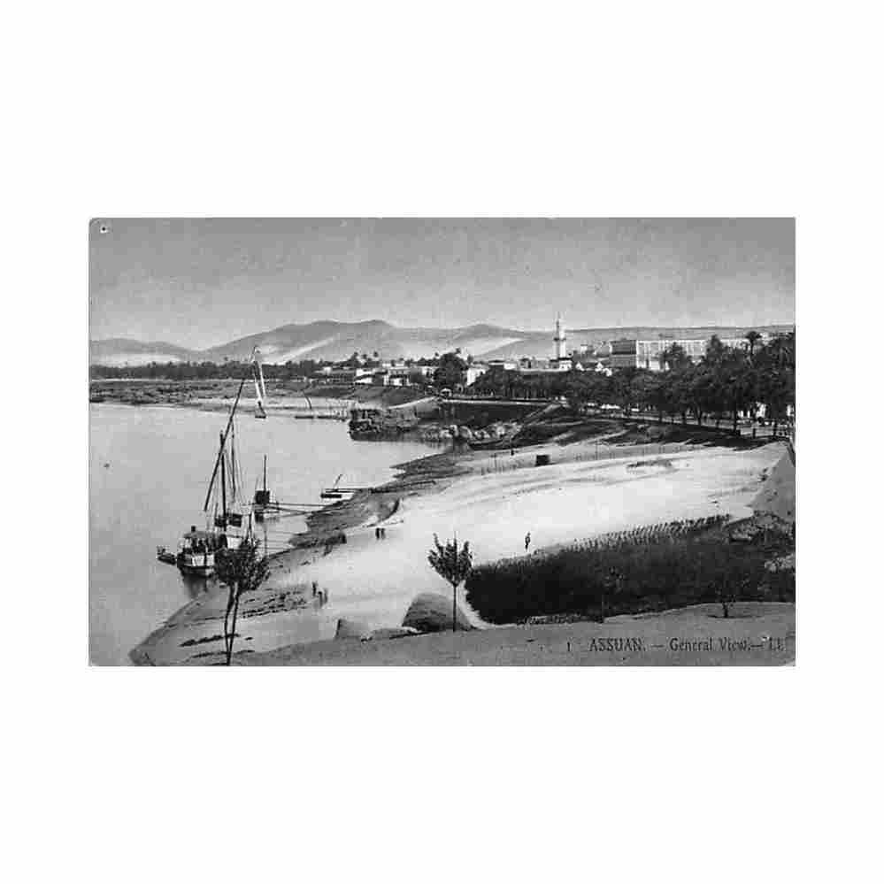 egypt aswan general view levy ll 1 Vintage A4 Photo Print