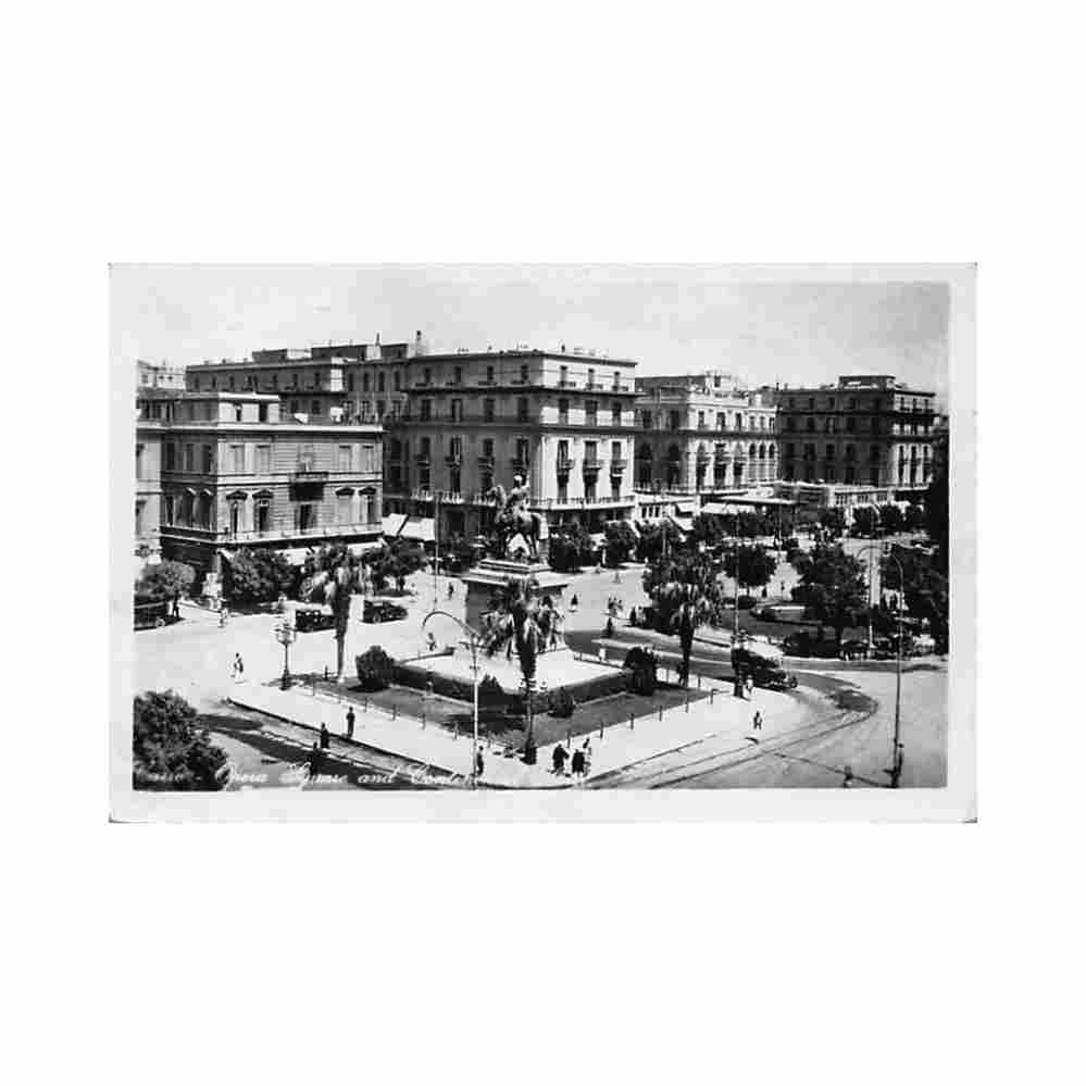 egypt cairo opera square and continental hotel Vintage A4 Photo Print