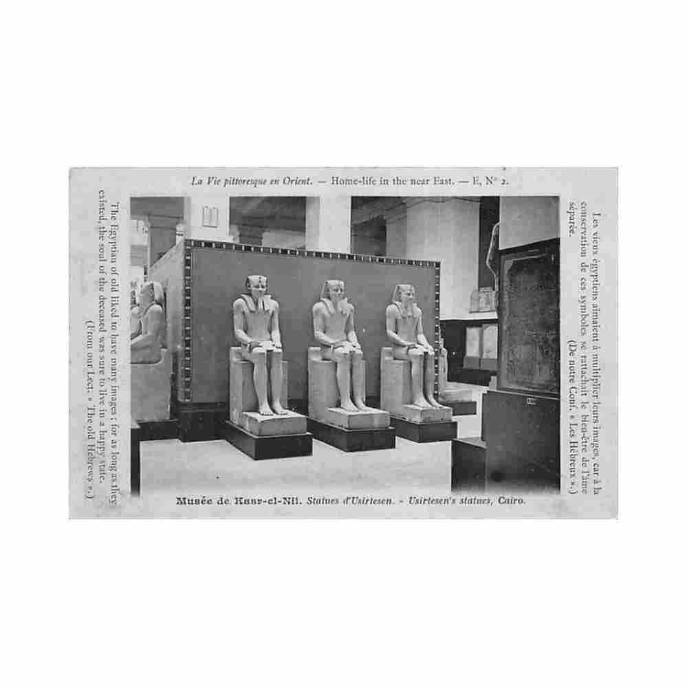 egypt cairo qasr el nil museum statues of senusret sertesen in older literature la vie pittoresque en orient ser Vintage A4 Photo Print