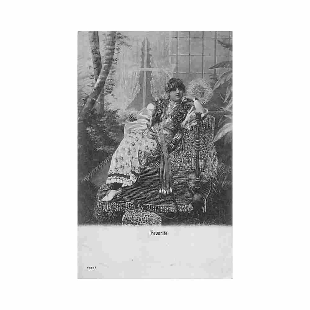 egypt favorite woman smoking hookah Vintage A4 Photo Print