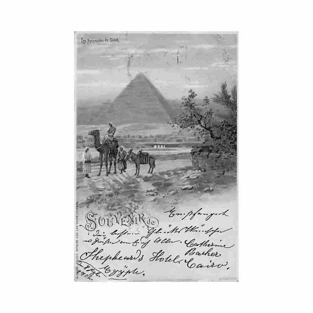 egypt great pyramid of giza litho whagelberg Vintage A4 Photo Print
