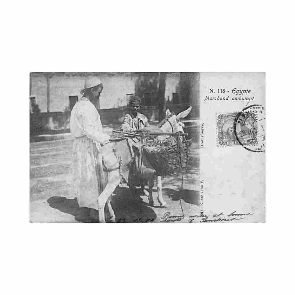 egypt pedlar donkey f khardiache 118 Vintage A4 Photo Print