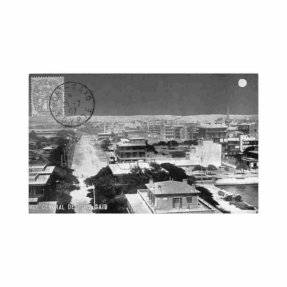 egypt port said bird s eye viex Vintage A4 Photo Print