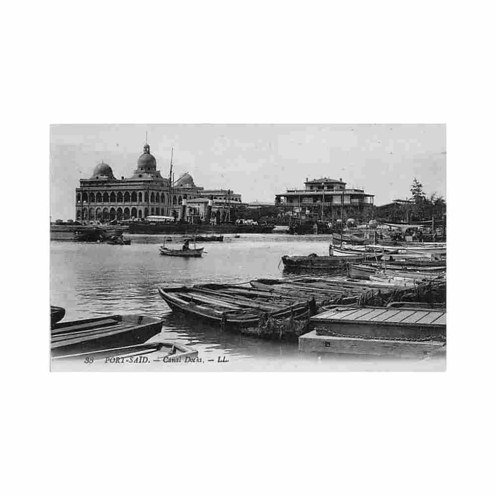 egypt port said canal docks levy ll 33 Vintage A4 Photo Print