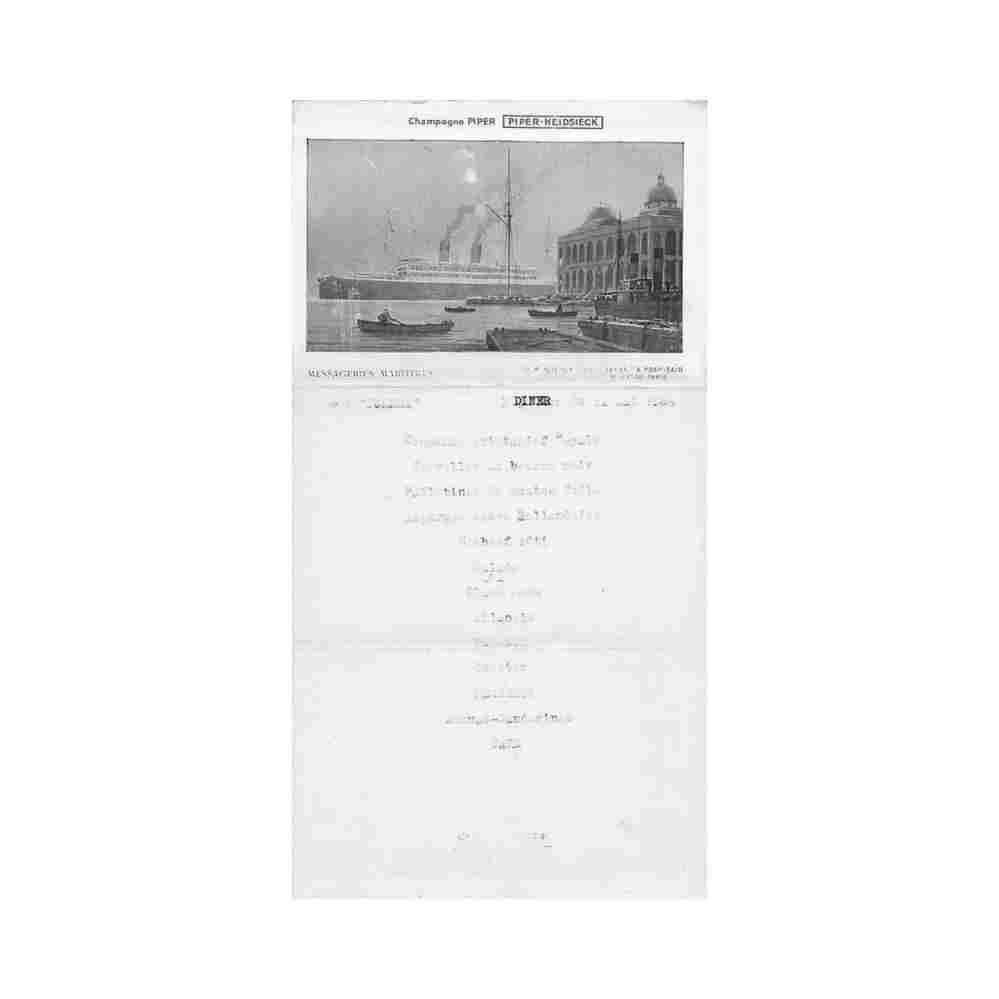 egypt port said paquebot paul lecat menu messageries maritimes Vintage A4 Photo Print