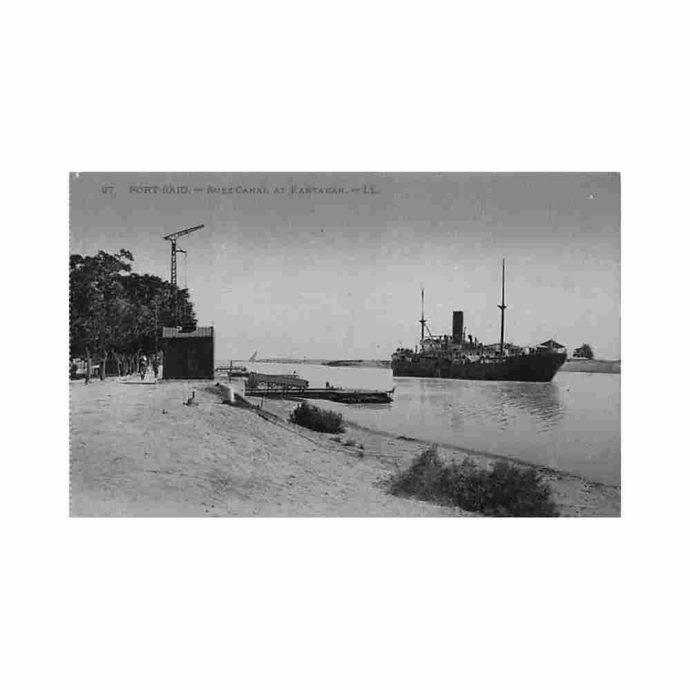 egypt port said suez canal at kantarah levy ll 27 Vintage A4 Photo Print