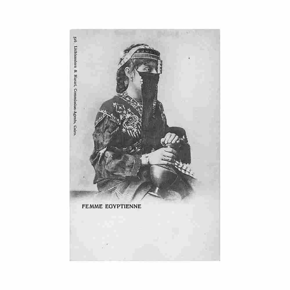 egypt veiled egyptian woman lichtenstern harari 516 Vintage A4 Photo Print