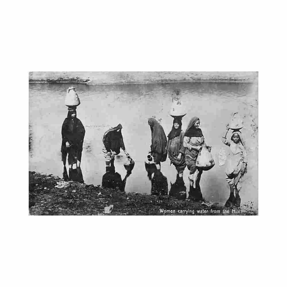 egypt women carrying water from the nile Vintage A4 Photo Print