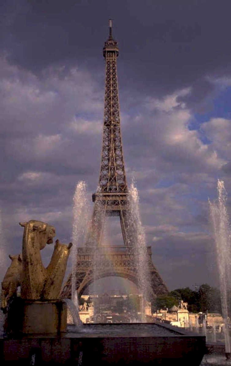 eiffel tower sunset 1980s 1990s A4 Photo Print