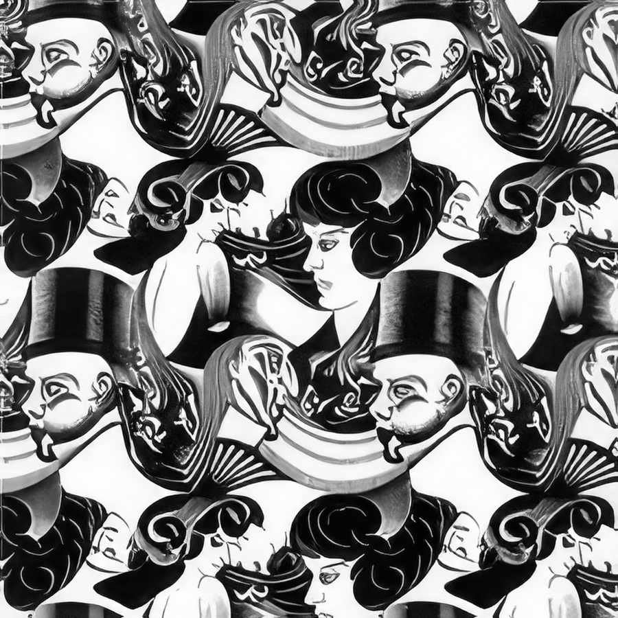 eight heads mc escher 1922 A4 Photo Print