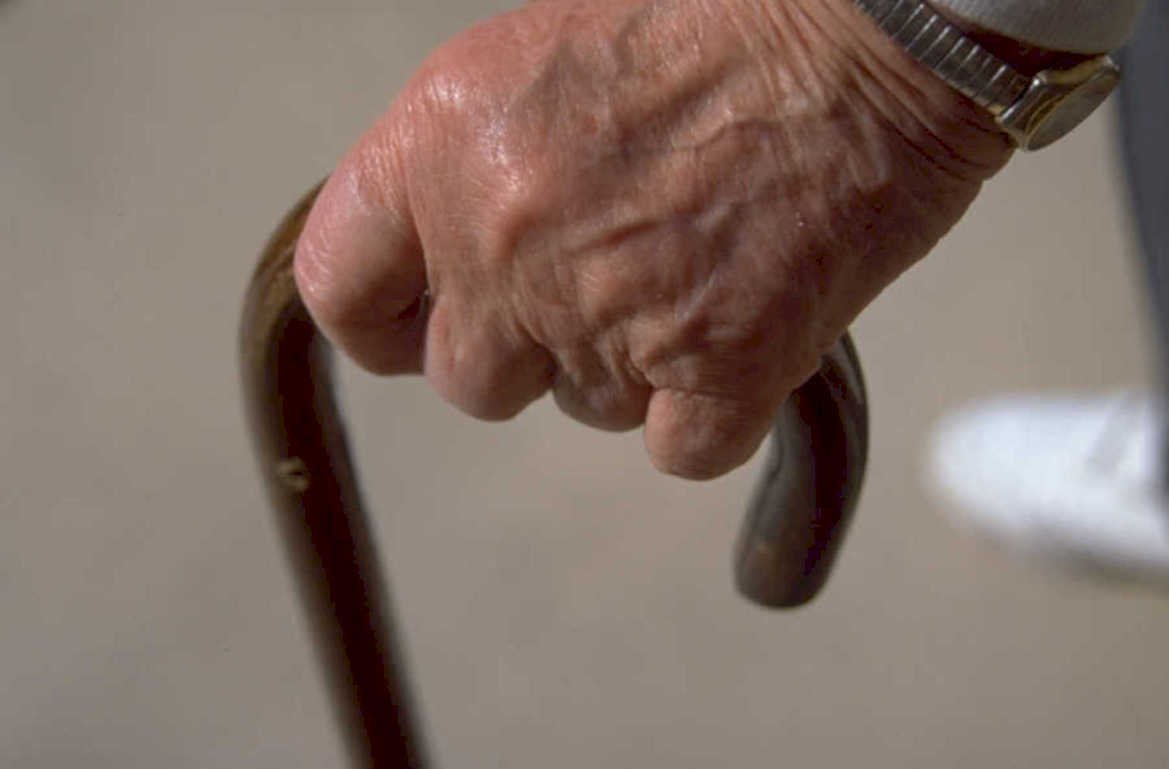 elderly hand cane 1980s 1990s A4 Photo Print
