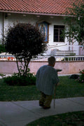 elderly man walking1980s 1990s A4 Photo Print