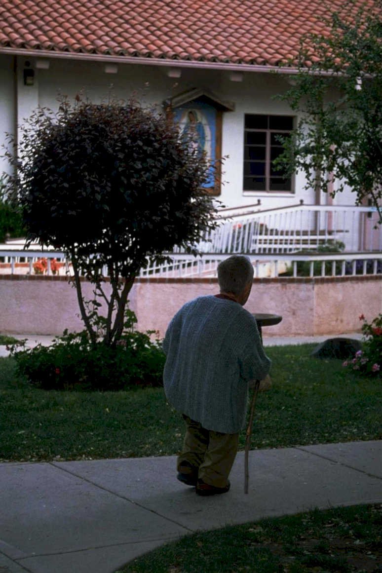 elderly man walking1980s 1990s A4 Photo Print