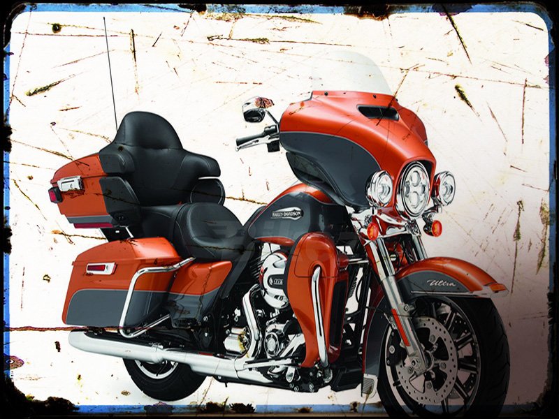 electra glide ultra classic low Harley Davidson A4 Photo Print Motorbike Vintage Aged