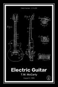 electric guitar patent print black A4 Photo Print