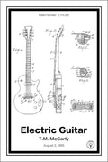 electric guitar patent print white A4 Photo Print