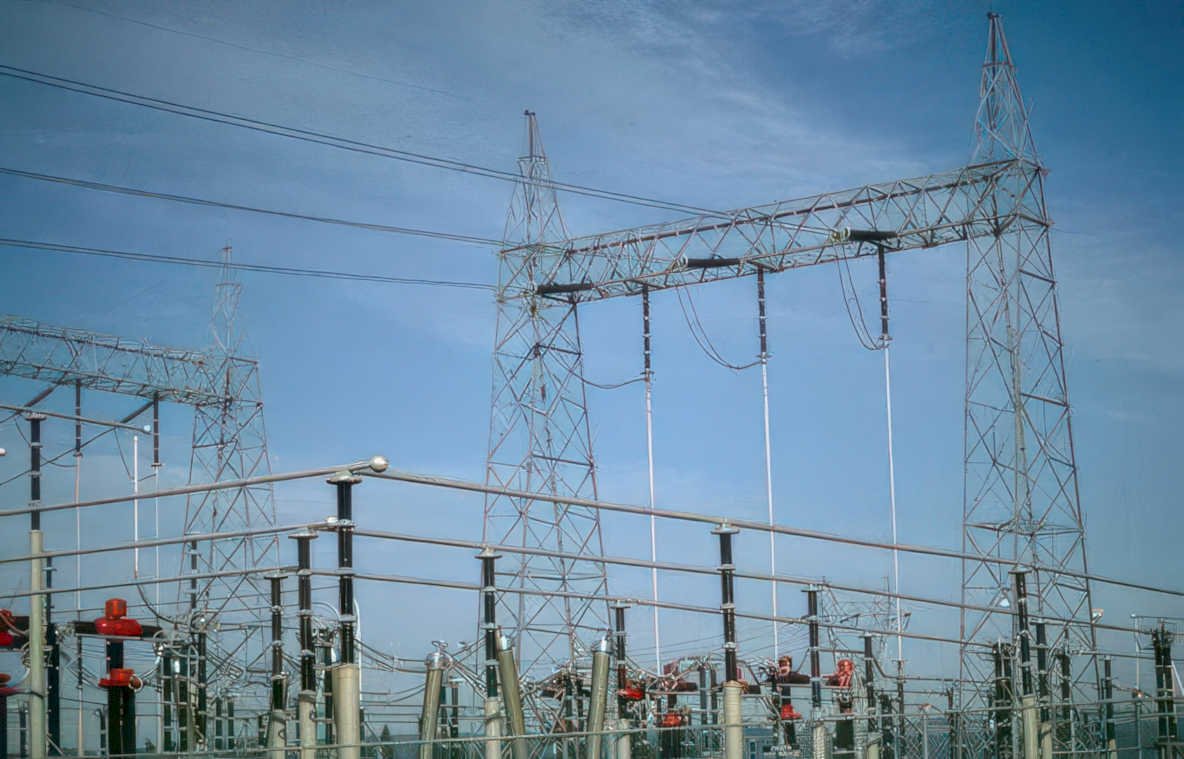 electrical substation silver Vintage A4 Photo Print