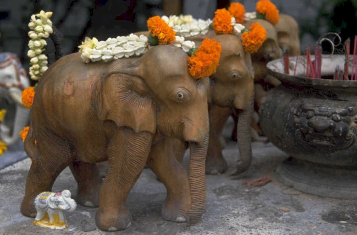 elephants temple statues 1980s 1990s A4 Photo Print