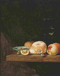 elinga Still Life with Bread Roll and Fruit Art A4 Photo Print