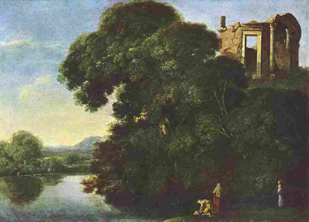 elsheimer Disputed Landscape with Vesta temple in Tivoli Art A4 Photo Print