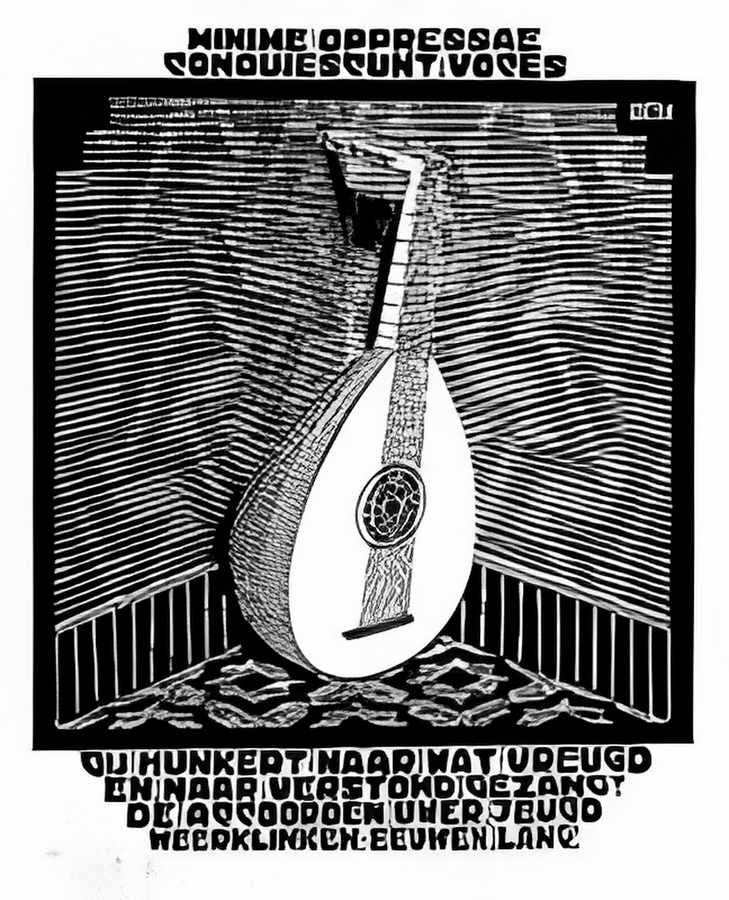 emblemata lute mc escher 1931 A4 Photo Print