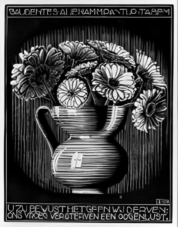 emblemata vase mc escher 1931 A4 Photo Print