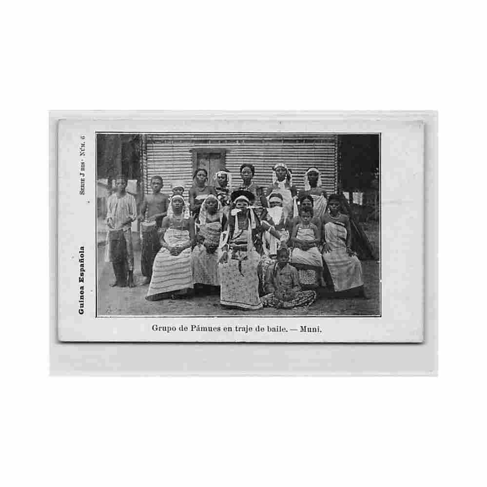 equatorial guinea muni fang native group in dance costume serie j bis n 6 Vintage A4 Photo Print
