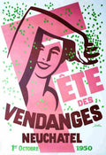 eric de coulon fete des vendanges neuchatel 1950 4 Advert A4 Photo Print