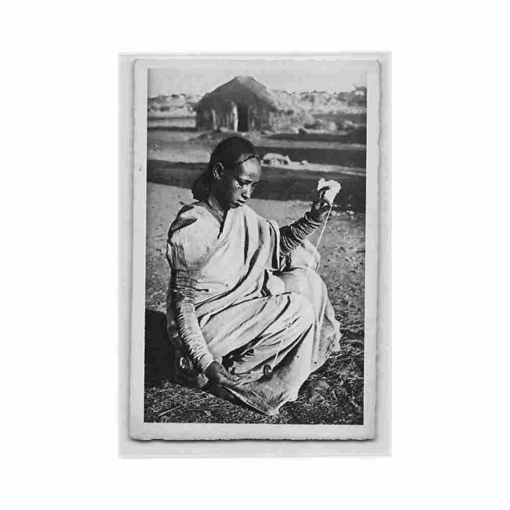 eritrea woman spining cotton a baratti 31 Vintage A4 Photo Print