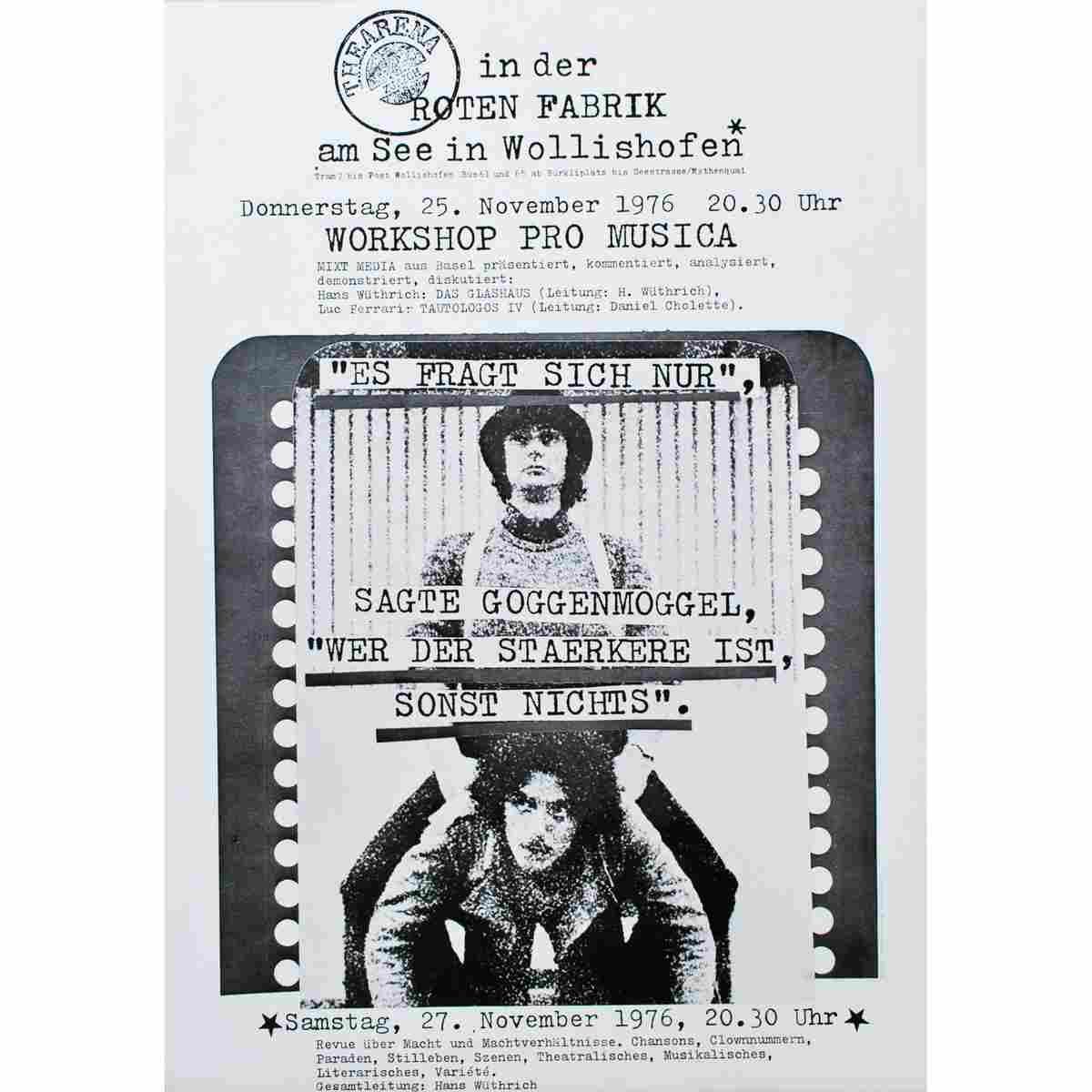 ernst und ursula hiestand workshop pro musica 1976 2 Advert A4 Photo Print