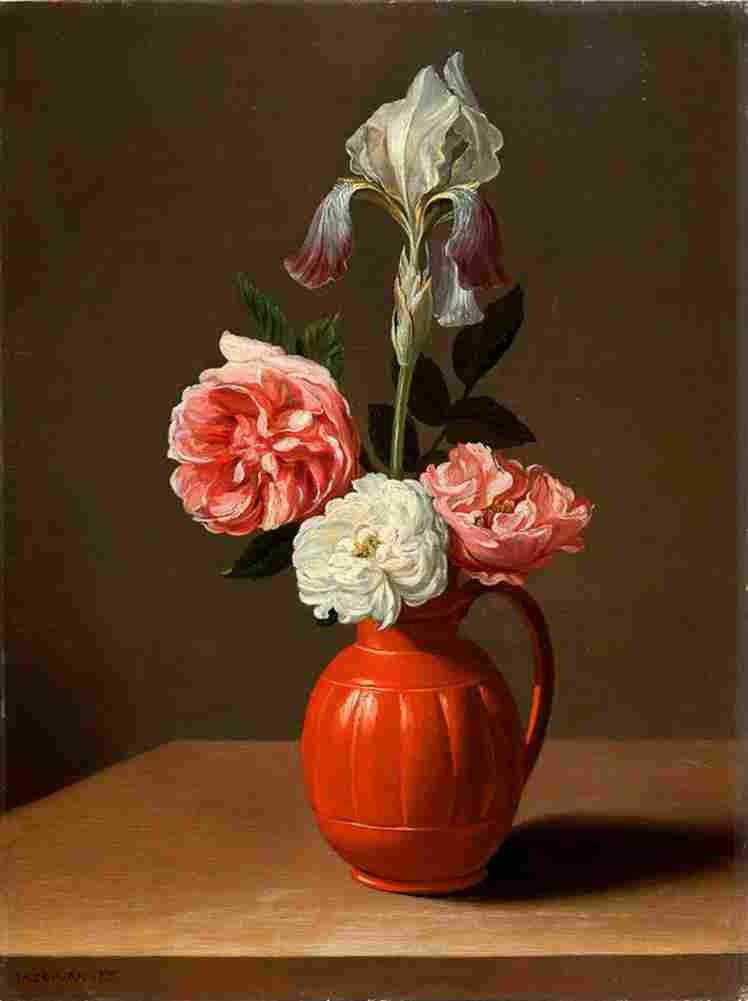 es van vase with flowers Art A4 Photo Print