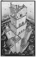 escher2 059 twon Tower of Babel Art A4 Photo Print